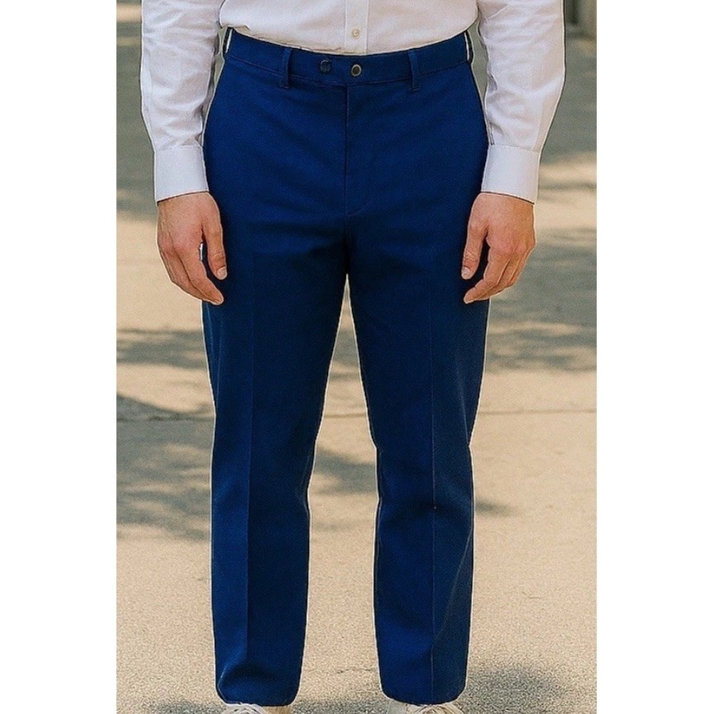 Lands' End Mens 38x27 Blue Classic Clothing Traditional Fit Chino Pants Preppy